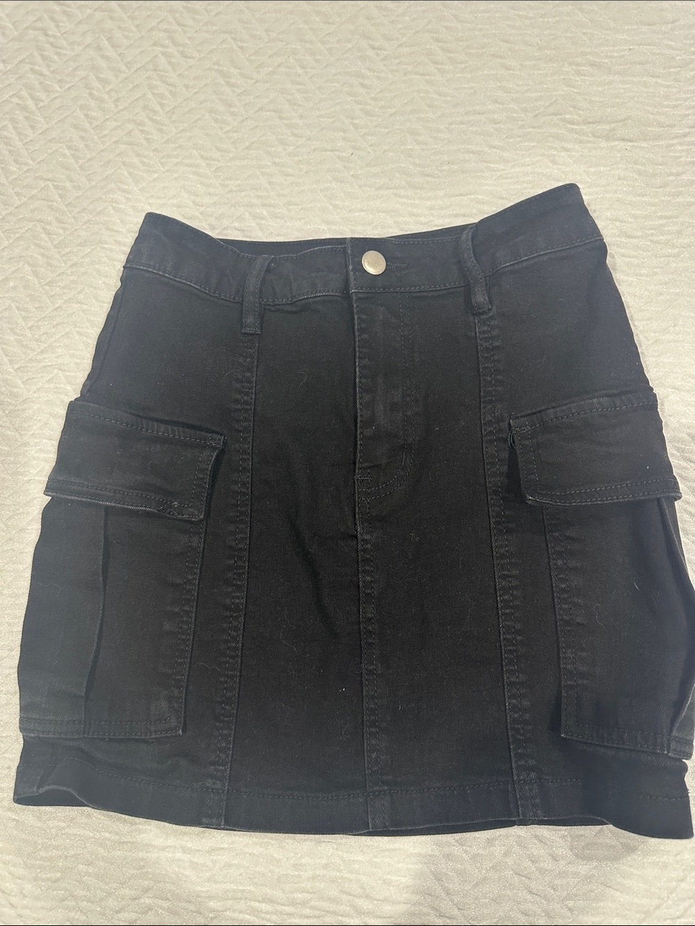Windsor Black Cargo Pocket Mini Skirt